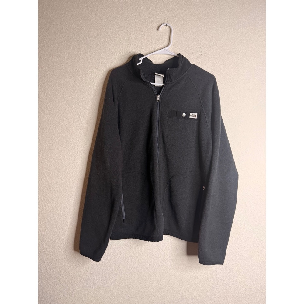 The North Face Full Zip Fleece Jacket Mens L Black Athleisure Utility Gorpcore